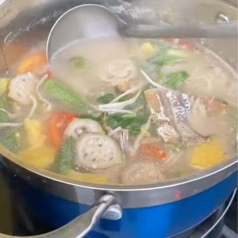 Step 4 Add the vegetables Dried fish soup