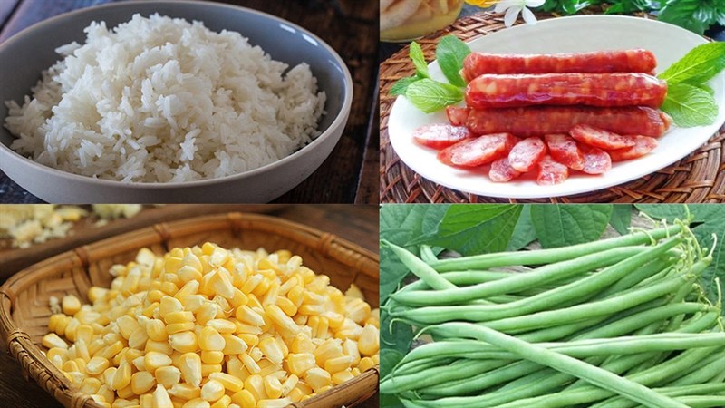 Ingredients for colorful fried rice recipe