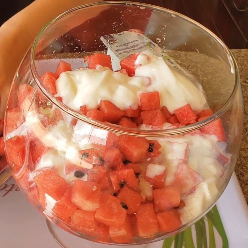 Step 2 Watermelon with yogurt Watermelon with yogurt