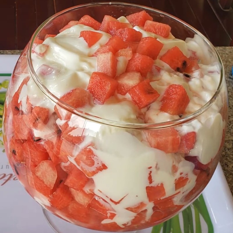 Step 2 Watermelon with yogurt Watermelon with yogurt