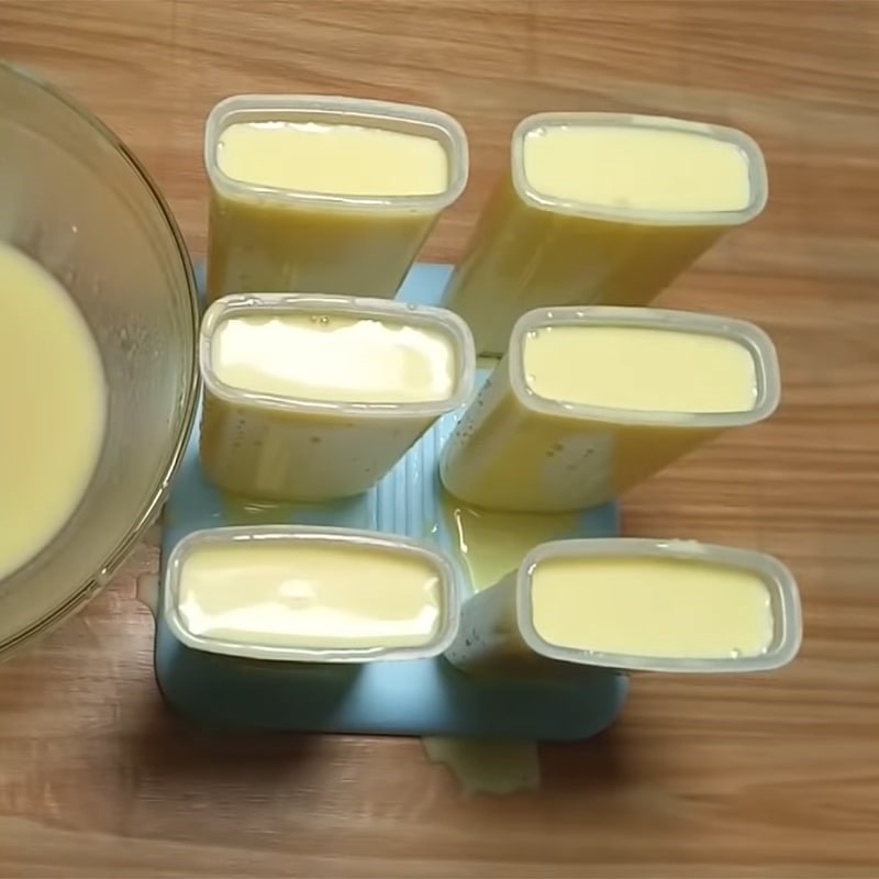 Step 4 Pouring into molds and chilling Pineapple yogurt ice cream