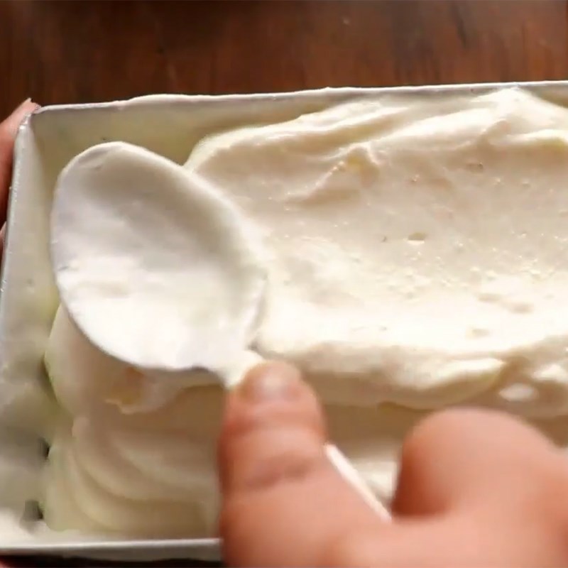 Step 4 Pouring the mold and cooling Pineapple Milk Ice Cream