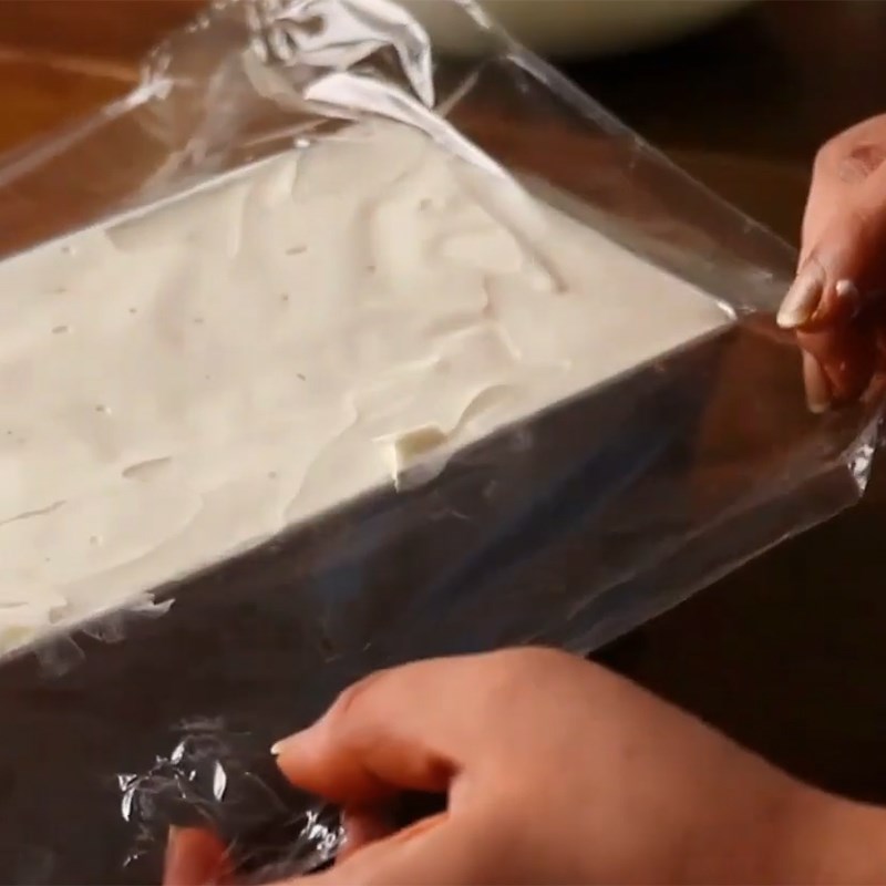 Step 4 Pouring the mold and cooling Pineapple Milk Ice Cream