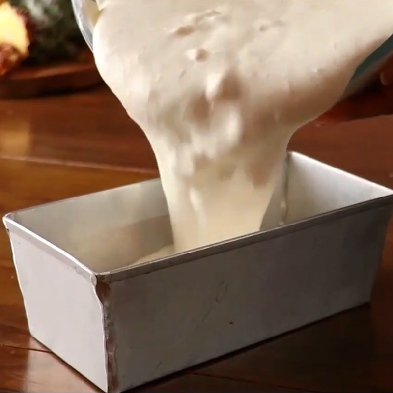 Step 4 Pouring the mold and cooling Pineapple Milk Ice Cream