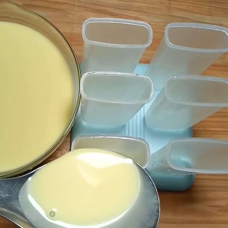 Step 4 Pouring into molds and chilling Pineapple yogurt ice cream
