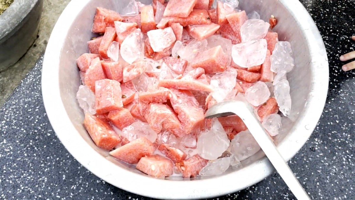 Watermelon with Condensed Milk