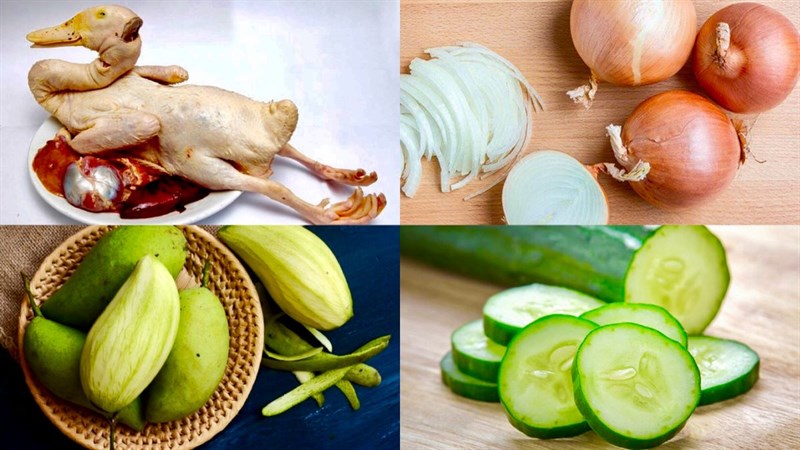 Ingredients for duck onion salad