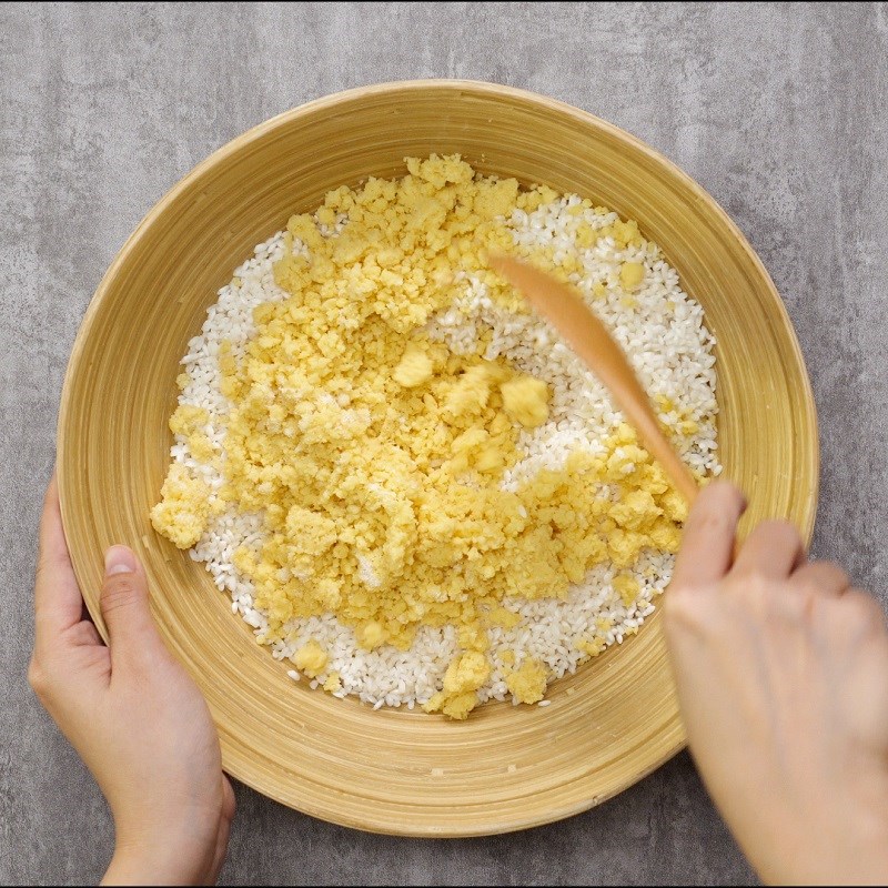 Step 3 Steam the sticky rice Sticky rice with mung beans