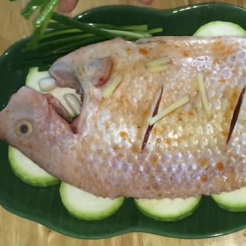 Step 4 Steaming Fish Red Tilapia Steamed with Gourd