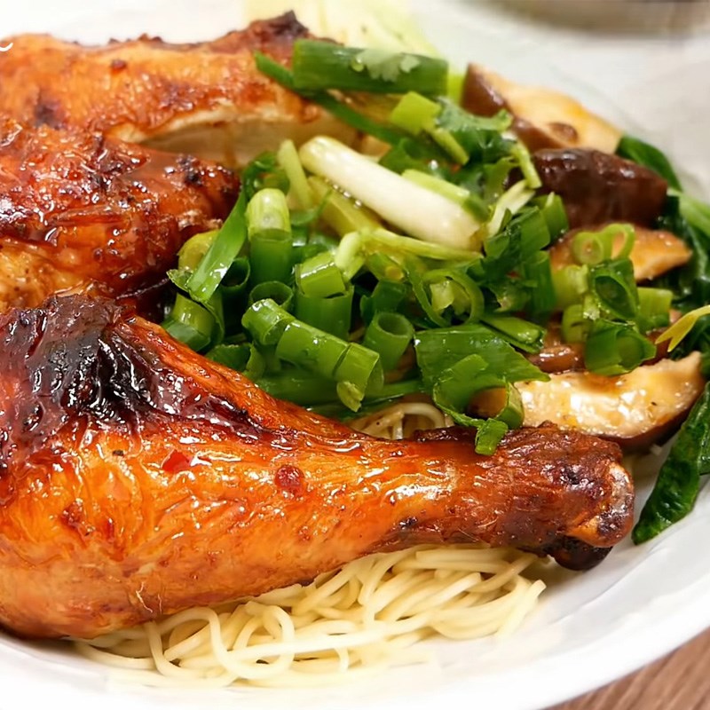Step 9 Completion of roasted chicken noodles using an air fryer