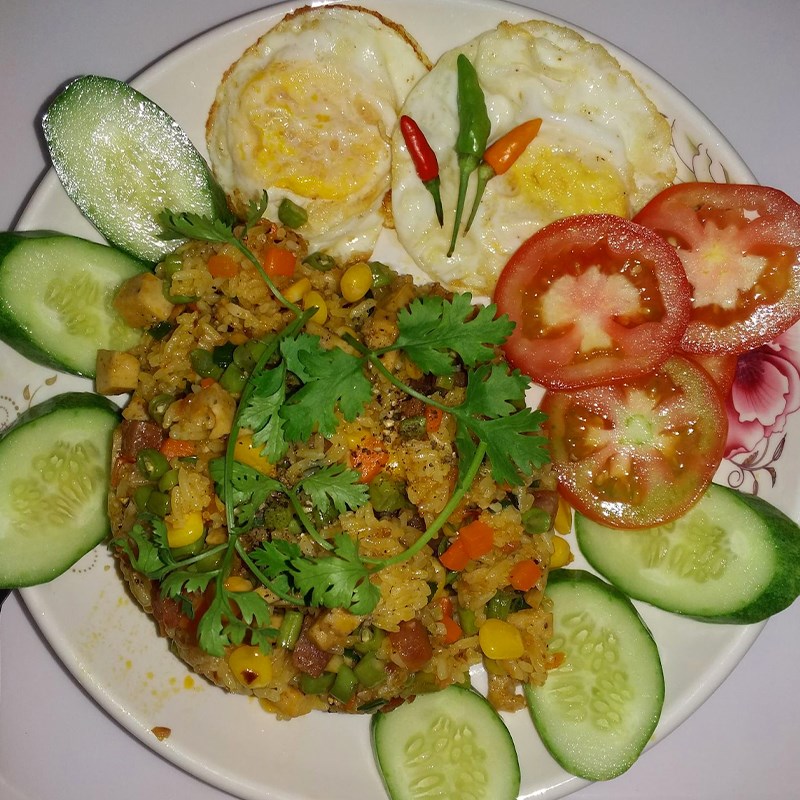 Step 3 Completion How to make colorful fried rice