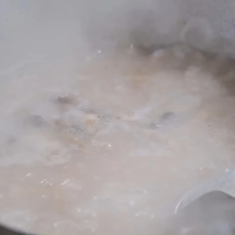 Step 5 Finish the porridge Beef mushroom porridge