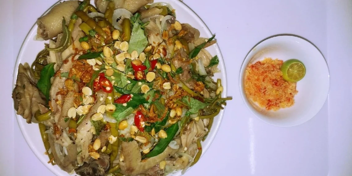 how to make chicken salad with sour sweet vegetables super delicious eating 12489
