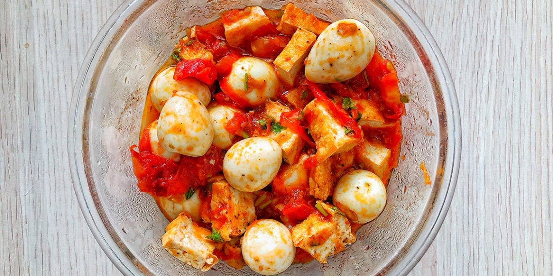 how to make fried tofu with quail eggs and sweet tomato sauce delicious 11170