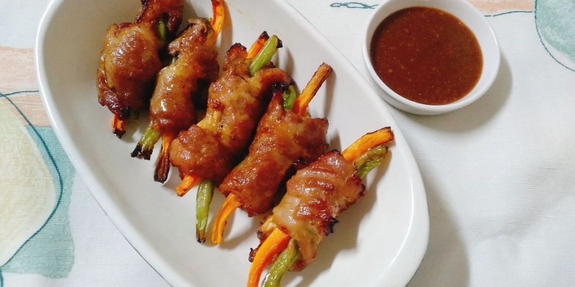 how to make grilled pork rolls with vegetables in an air fryer 14390