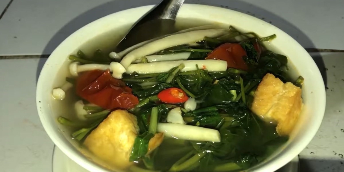 how to make sour soup with water spinach delicious recipe 00368