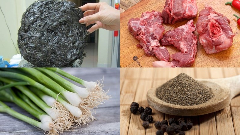 Ingredients for seaweed soup with pork bones