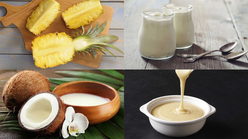 Ingredients for pineapple ice cream