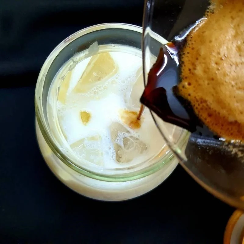 Step 3 Making durian coffee Durian coffee