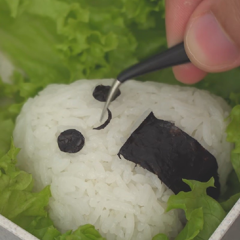 Step 5 Making bento rice Fried squid bento