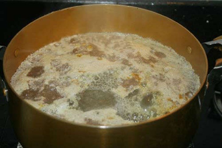 Step 2 Making crab roe Crab porridge