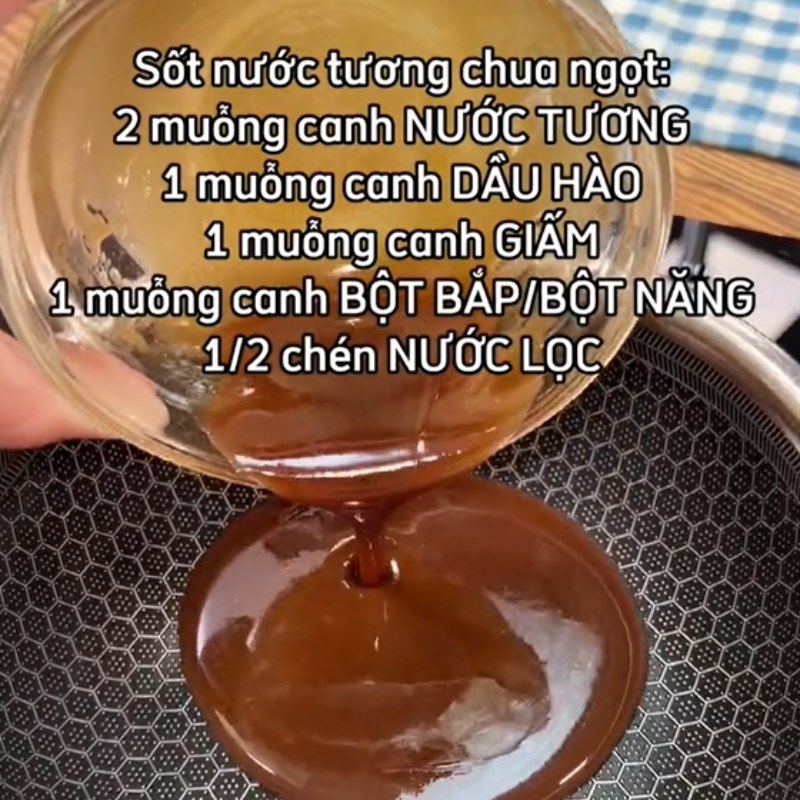 Step 4 Making the sauce Seaweed chicken rolls (Recipe shared from Tiktok Into the kitchen with TasteVN)