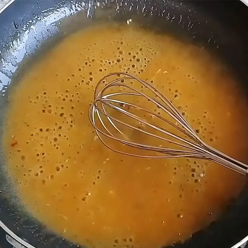 Step 7 Making orange sauce for fish balls