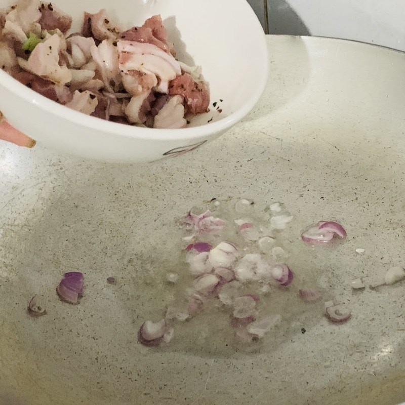 Step 2 Stir-fried jackfruit fibers with pork Stir-fried jackfruit fibers with pork