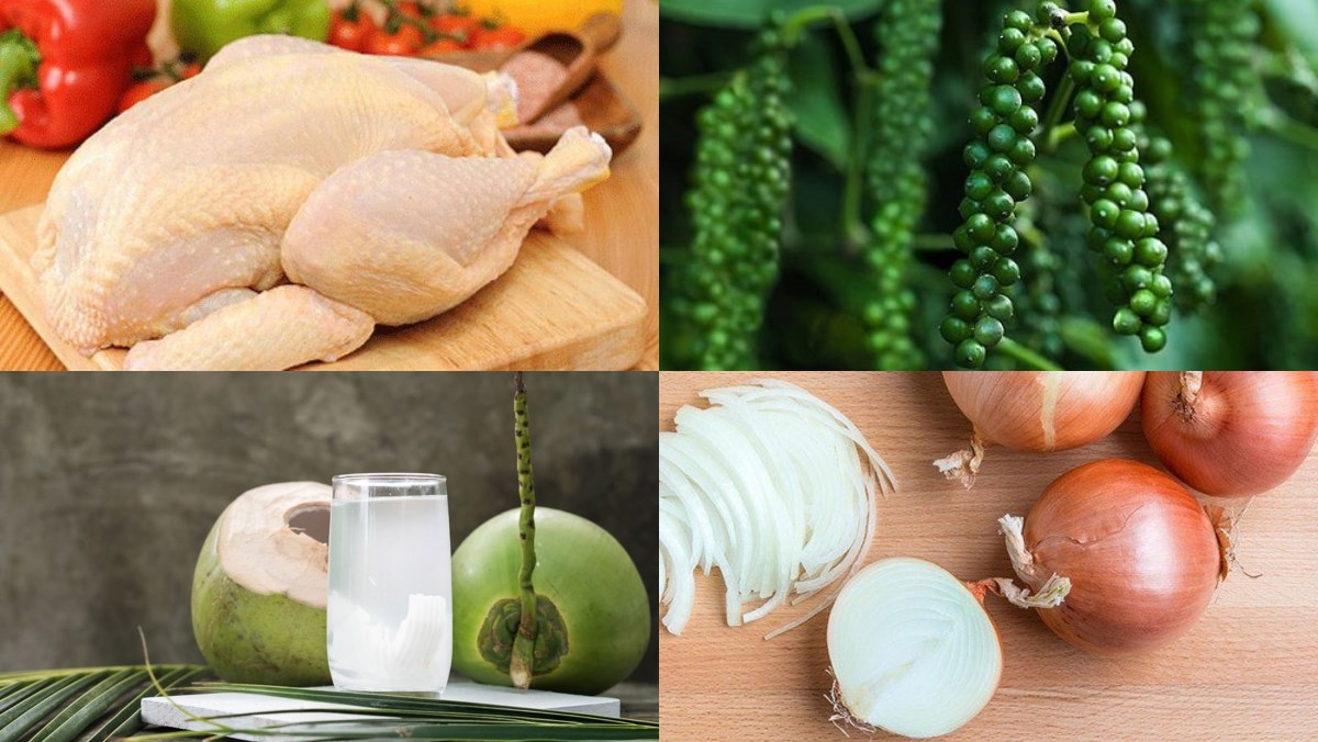 Ingredients for green pepper chicken hot pot