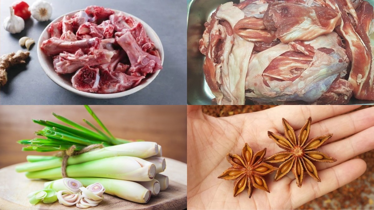 Ingredients for beef bone hotpot