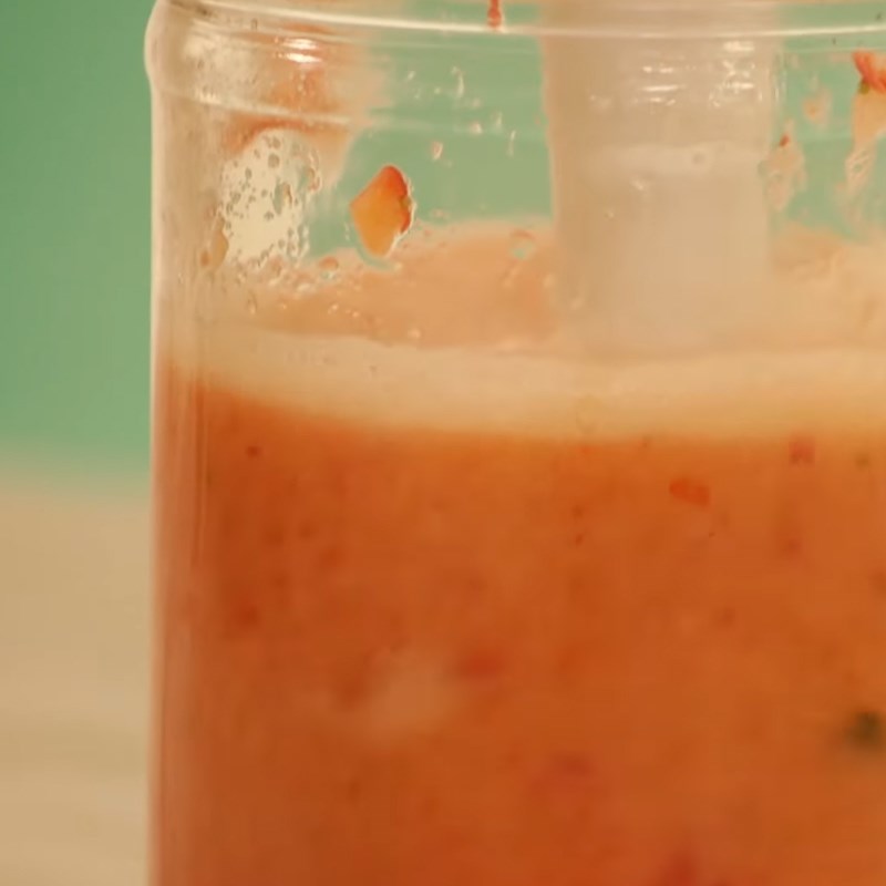 Step 2 Blend the strawberries for Strawberry Pea Smoothie