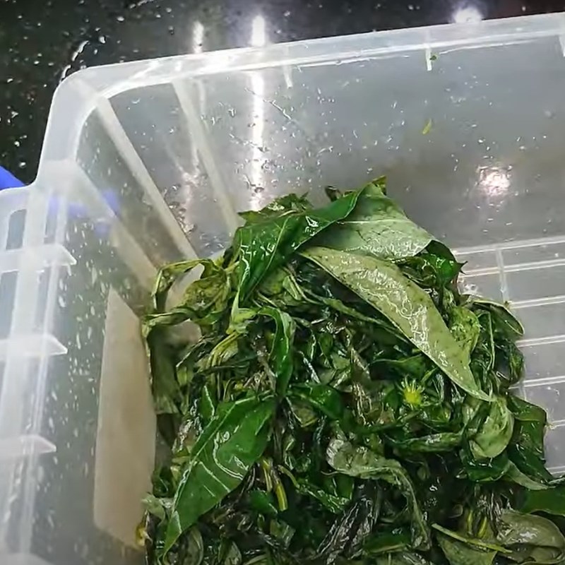 Step 3 Fermenting cassava leaves