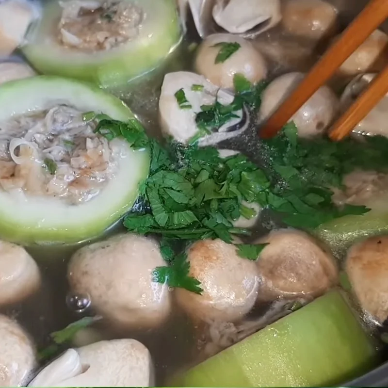 Step 4 Cook the soup Vegetarian stuffed gourd soup