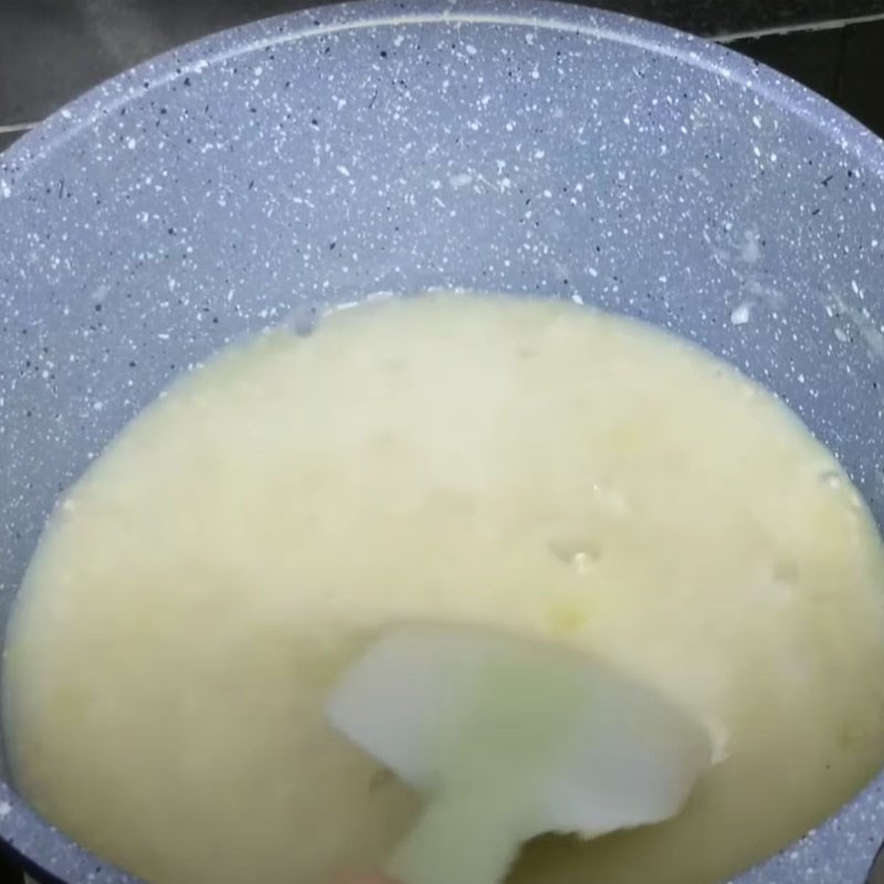 Step 3 Cook porridge Oatmeal sweet potato for baby weaning