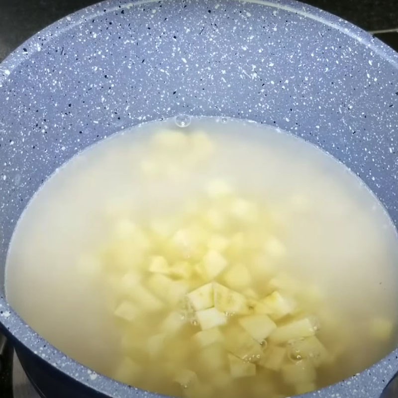 Step 3 Cook porridge Oatmeal sweet potato for baby weaning