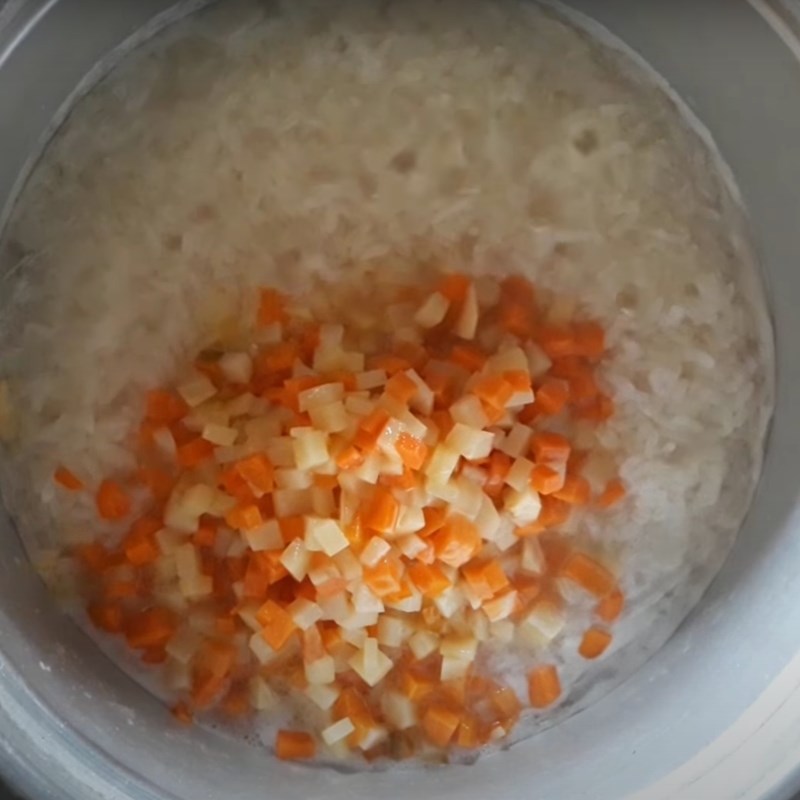 Step 4 Cook the porridge Mushroom porridge with minced meat