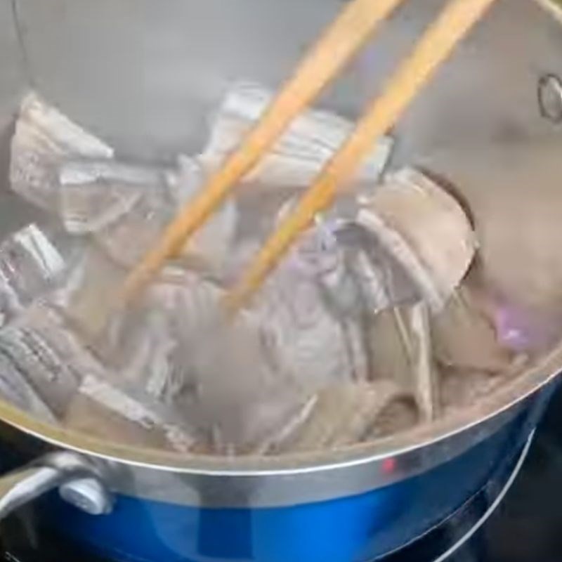 Step 3 Cooking the soup Dried fish soup