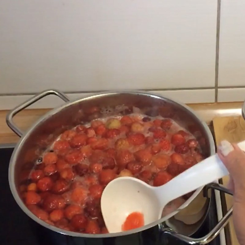 Step 2 Cook strawberry water Strawberry syrup