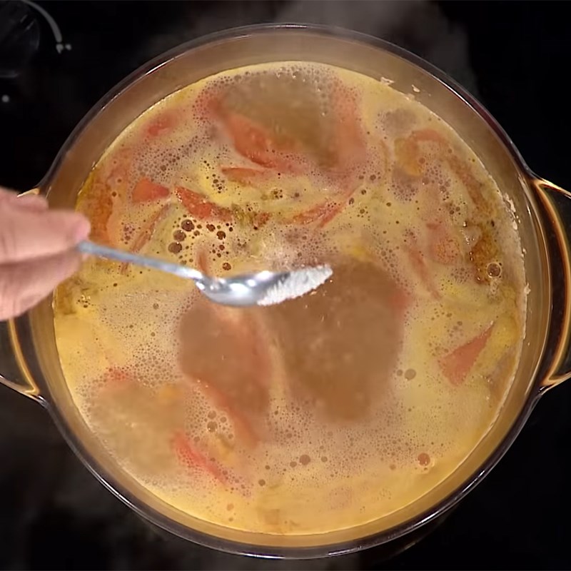 Step 5 Cook the broth for Crab Noodle Soup