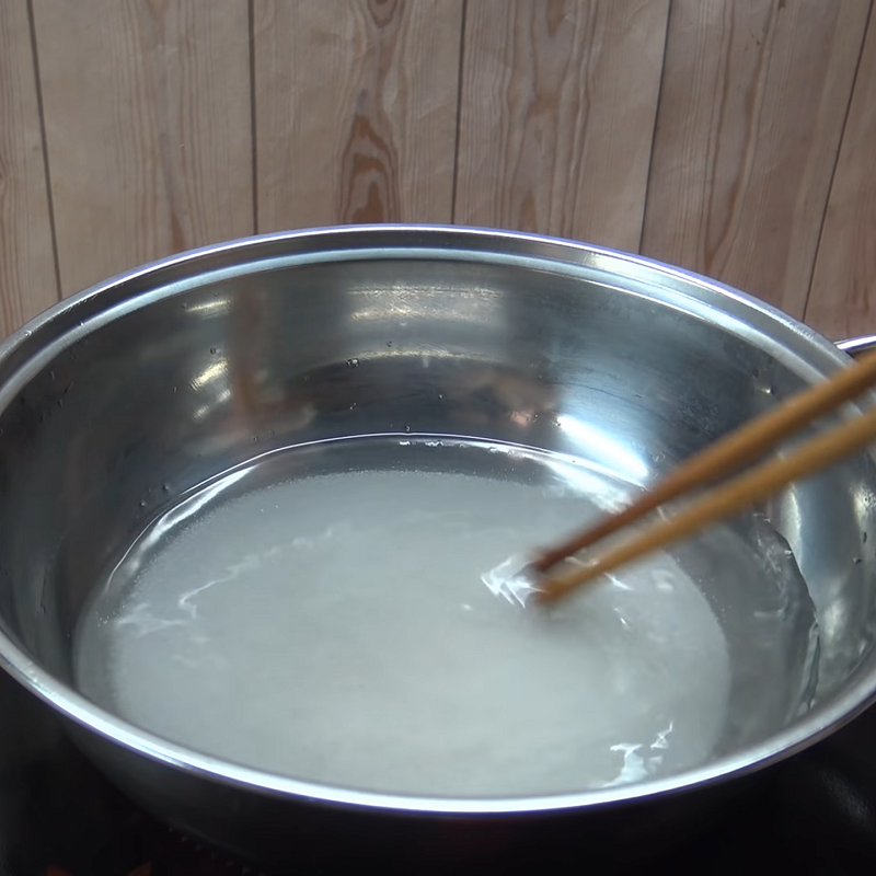 Step 2 Cook sweet fish sauce Mango soaked in sweet fish sauce with dried chili