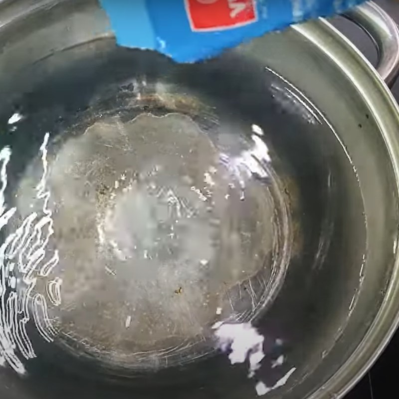 Step 2 Cook the salted water for cassava leaves
