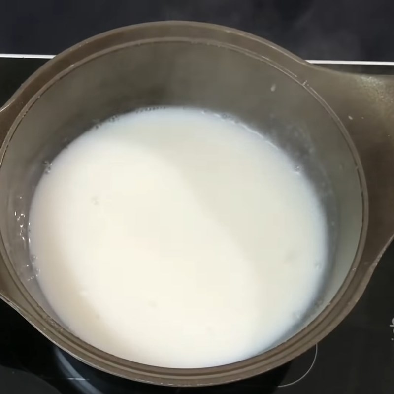 Step 2 Cook coconut milk jelly water Milk tea jelly