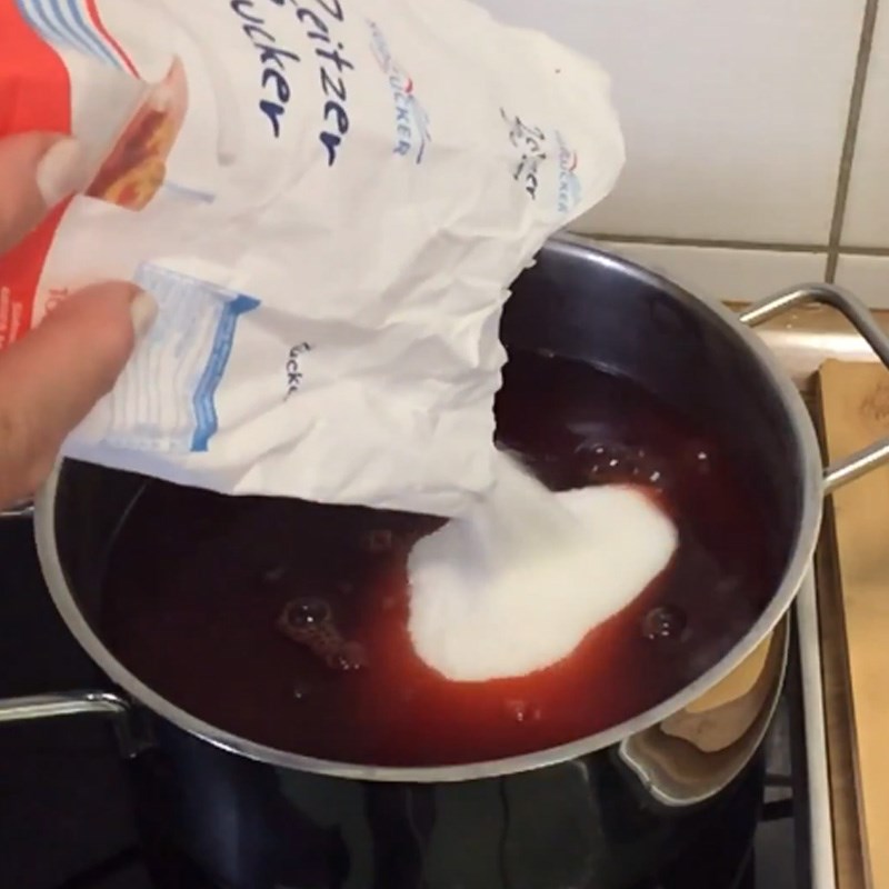 Step 3 Cook syrup Strawberry syrup