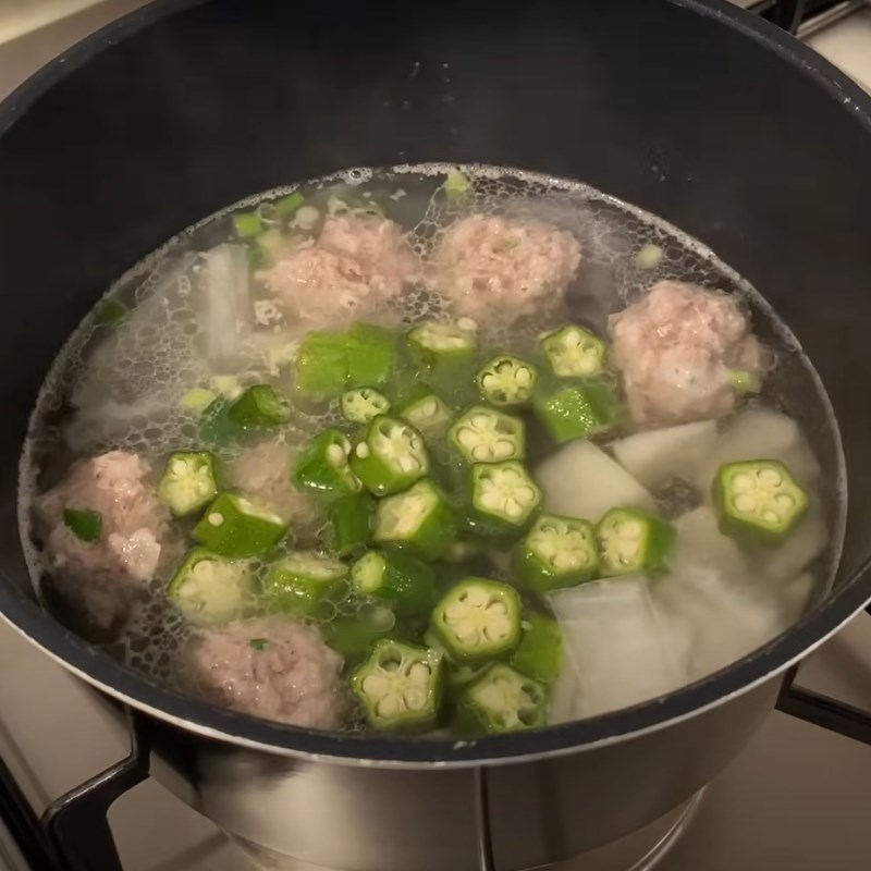 Step 3 Cooking miso soup with meatballs Miso meatball soup