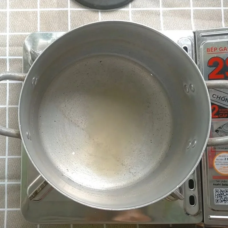 Step 4 Cooking and Pouring the Cake Green Tea Flan with Agar Powder