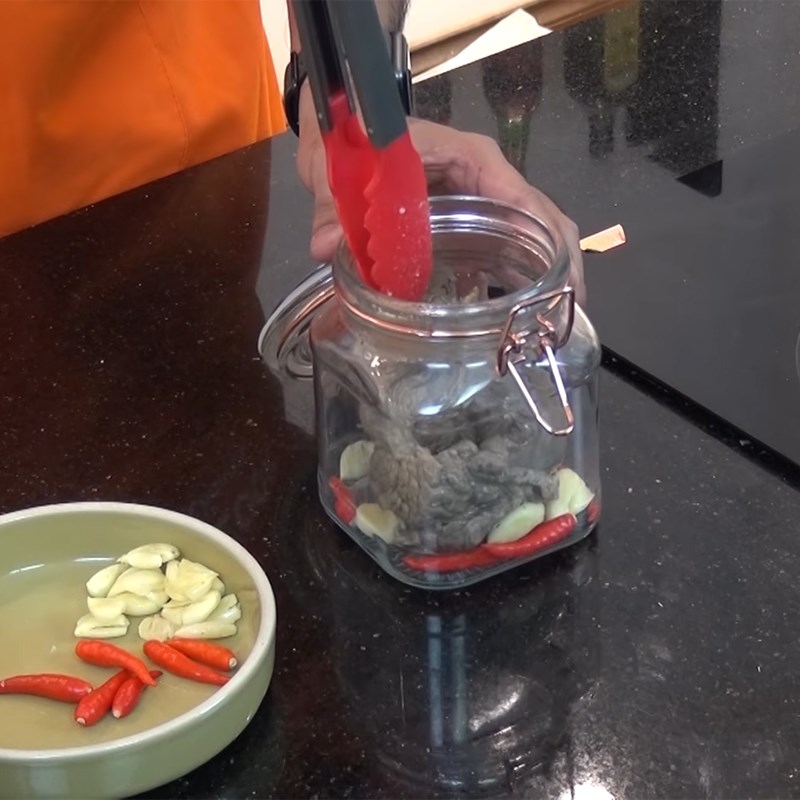 Step 3 Pickling the beef