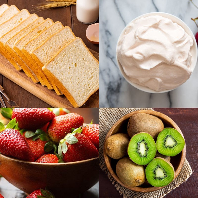 Ingredients for fruit-filled sandwich