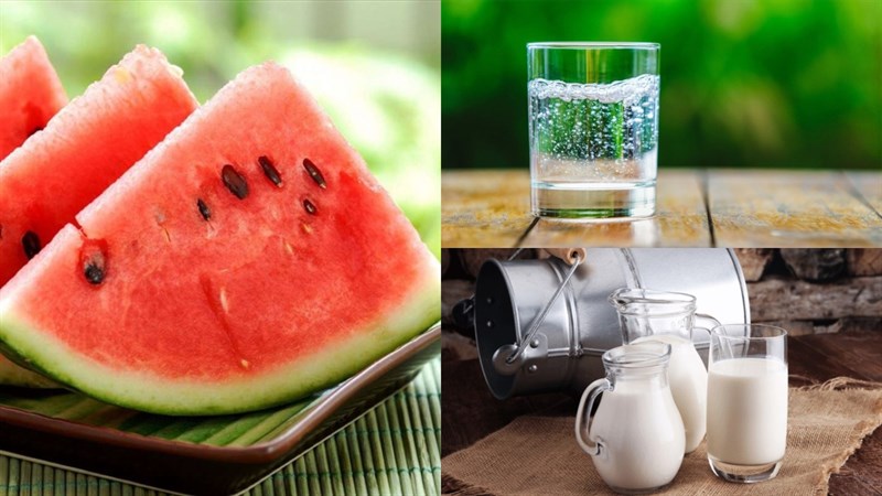 Ingredients for watermelon with yogurt, watermelon with condensed milk, watermelon soda