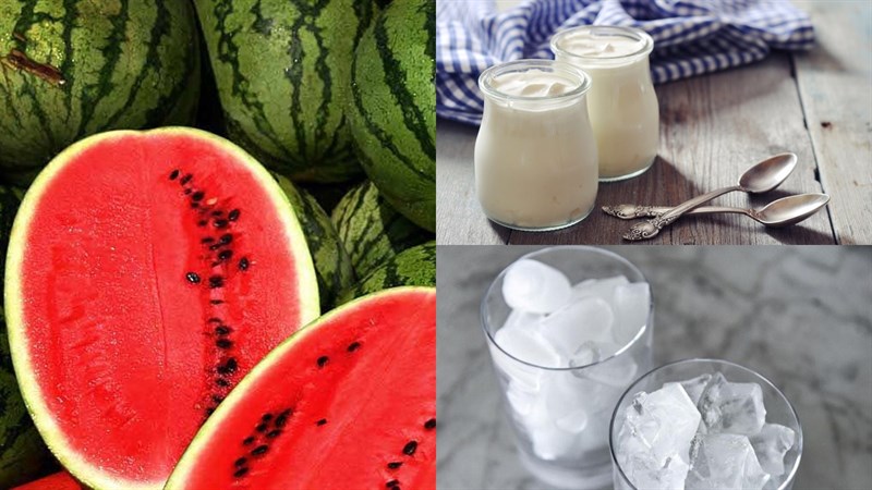 Ingredients for the dish Watermelon with Yogurt, Watermelon with Condensed Milk, Watermelon with Soda