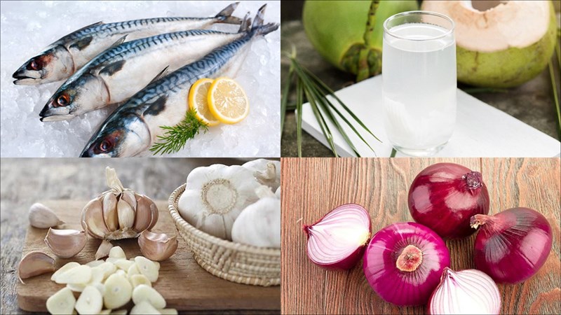 Ingredients for mackerel braised in coconut water